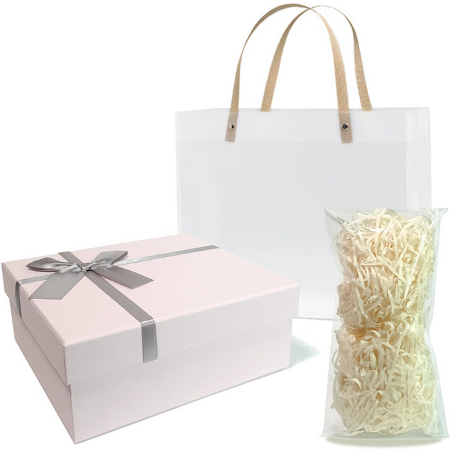 제로리빙 선물 포장 박스 + 쇼핑백, 1개, 핑크