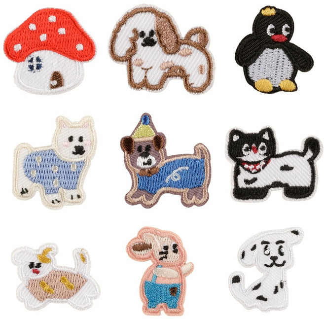 동물 와펜 패치 스티커식 9종, 1개, 혼합