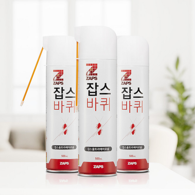 국민해충약 잡스 제로수성 에어로솔 울트라 화이트펜스 대량구매 박스 살균제 모기 바퀴벌레약, 500ml, 24개