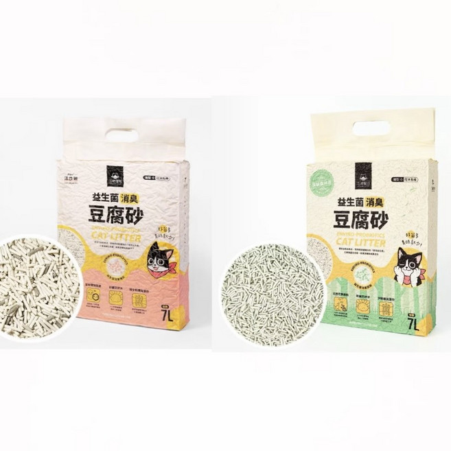 活貓砂 益生菌消臭豆腐砂, 2.7g, 2包, 條型綜合組