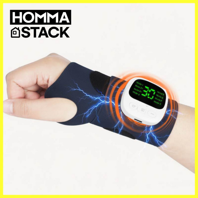 홈마스택 EMS 저주파 손목 마사지기 보호대 안마 무선, 다크블루, 1개