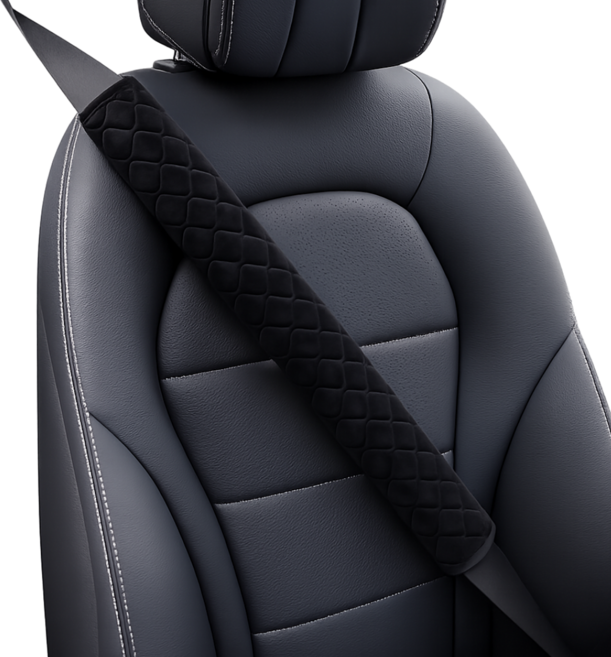 도다인몰 롱사이즈 50cm 극세사 부드러운 안전벨트 커버, 1개, 블랙 50cm