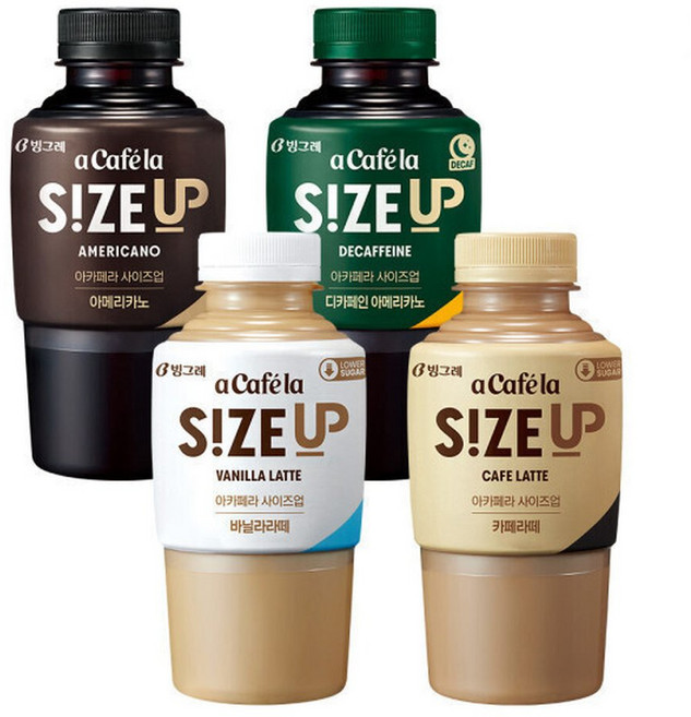 빙그레 아카페라 사이즈업 카페라떼 350mlx20펫 등 4종 택1 /아메리카노/바닐라라떼/디카페인, 20개, 350ml