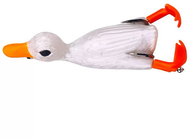 【LUREER】鴨鴨拖拉機 10克 有泳姿影片 雷強 溝呆 泰國鱧 魚虎 雷蛙, 白色小鴨, 1個