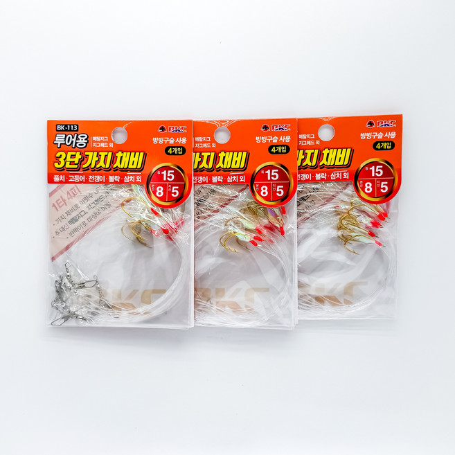백경조침 BK-113 루어용 3단 가지채비, 3개