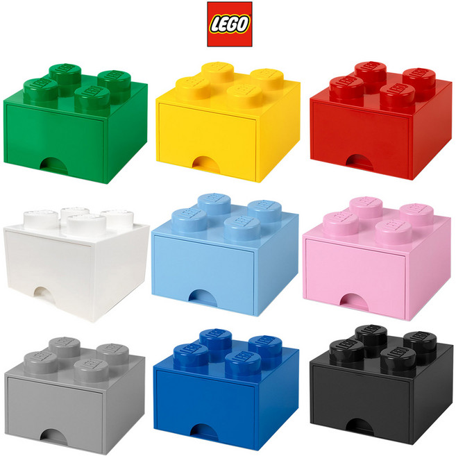 [LEGO] 레고 블럭 서랍형 장난감 정리함 4구, 서랍형 정리함4 - 블랙, 1
