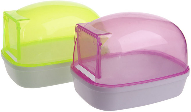 고슴도치 화장실 청소를 위한 귀여운 플라스틱 햄스터 모래 욕실 욕조, 1개