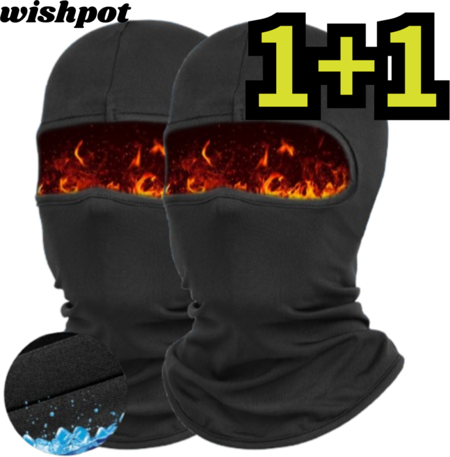 위시팟 호흡편한 바라클라바 넥워머 사계절용, 블랙, 2개