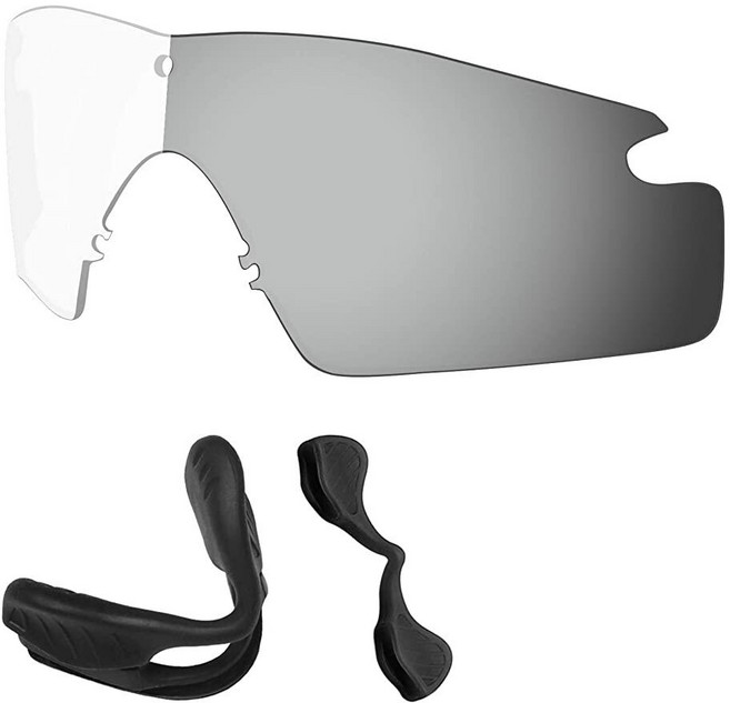 Predrox 오클리 선글라스 OO9146용 HD to Grey 포토크로믹 Si M 프레임 3.0 렌즈 및 노즈 피스 교체품 105820