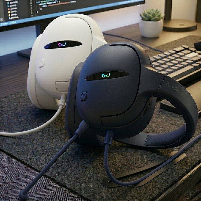 녹스 게이밍 헤드셋 7.1채널 노이즈캔슬링 고감도 마이크, 블랙, AKAN-1