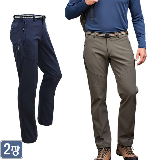 1+1 야인시대 봄가을 남성 스판 등산팬츠 WD802 지퍼포켓 일상 외출복