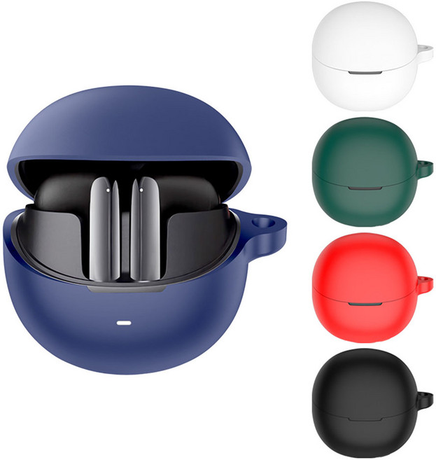 QCY AilyBuds Pro HT10 실리콘 키링 케이스, QCY HT10 AilyBuds Pro, 딥그린, 1개