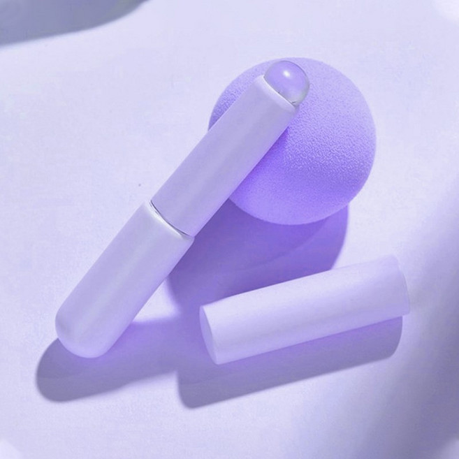 1+1 실리콘 메이크업 젤리 립브러쉬, 2개, 퍼플