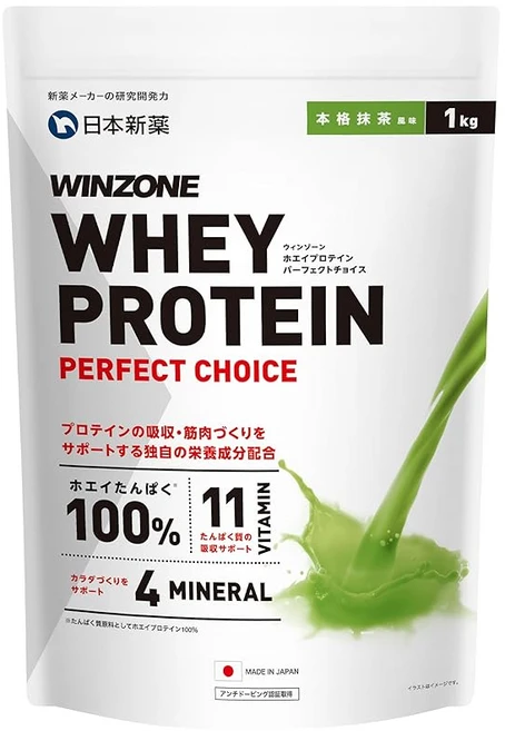 WINZONE (윈존) 웨이 프로틴 퍼펙트 초이스 1kg 본격 녹차 풍미 국내 제조 11종 비타민 4종 미네랄 whey protein 100 일본 신약 - 쿠팡