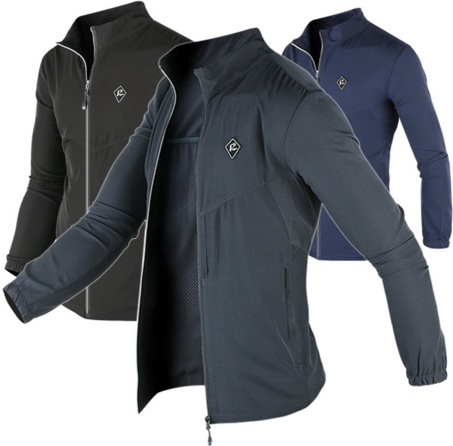 포커스코리안 봄 남자점퍼 바람막이 집업점퍼 스판 기능성 아웃도어 블루종 RB경량스판자켓