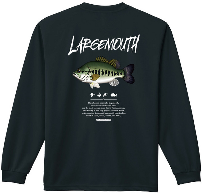 [기능성긴팔]캘리 큰입배스 기능성 낚시티셔츠, 블랙, LL(105)