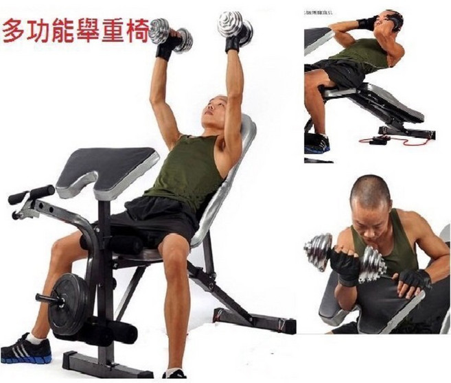 多功能啞鈴健身椅 舉重床 訓練椅, 訓練椅（含二頭跟腿部訓練）