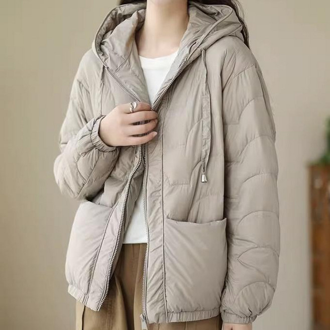 Asure 경량패딩여성 후드집업 겨울패딩 누빔 점퍼 엄마 옷