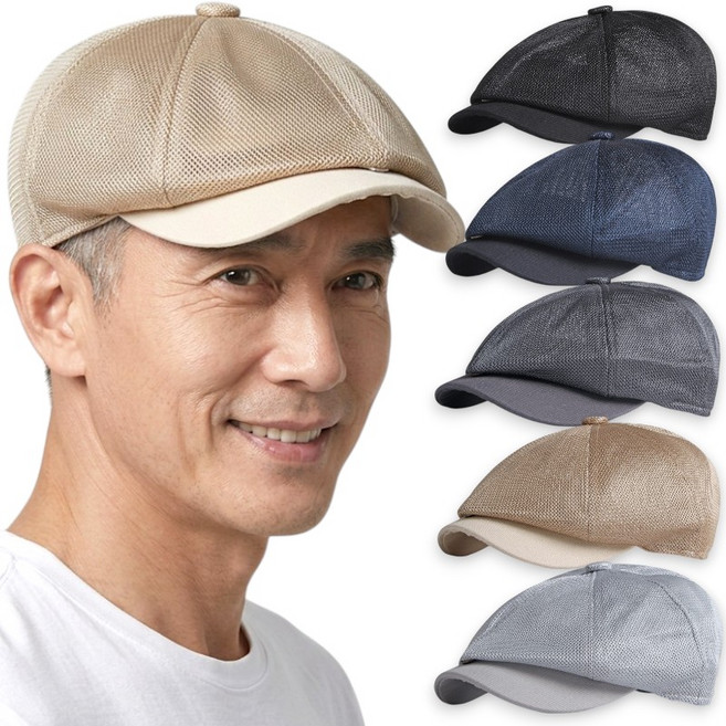 굿프랩 메쉬 중년 남성 뉴스보이 캡 남자 마도로스 헌팅캡 팔각모 빵모자