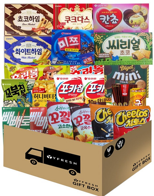 YFRESH 종합 과자 선물 세트 21P + YFRESH박스, 1개