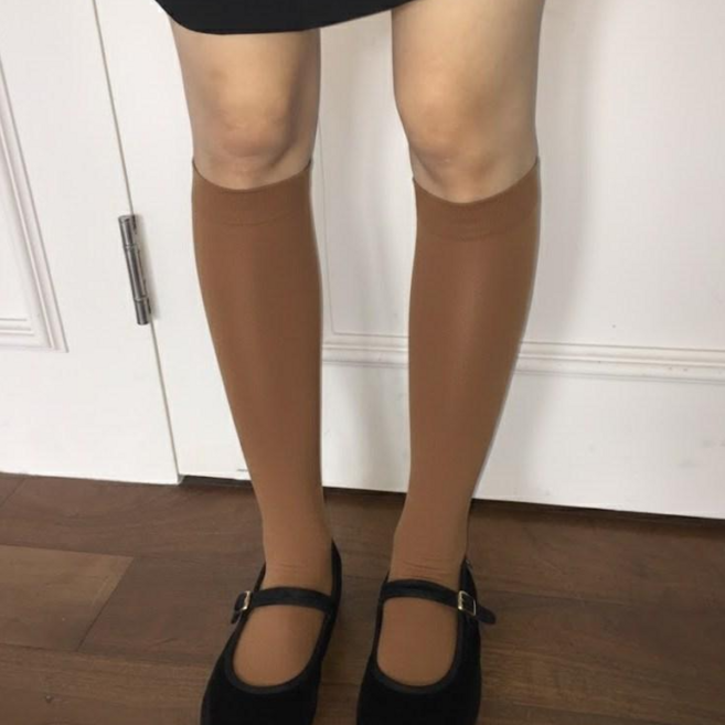 블루씨티 오페이크 컬러 롱 니삭스 스타킹