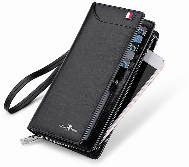 WilliamPOLO(윌리엄폴로) 301 명품소가죽 남성지갑 남성장지갑 클러치지갑 가죽지갑[제이앤티] 장지갑