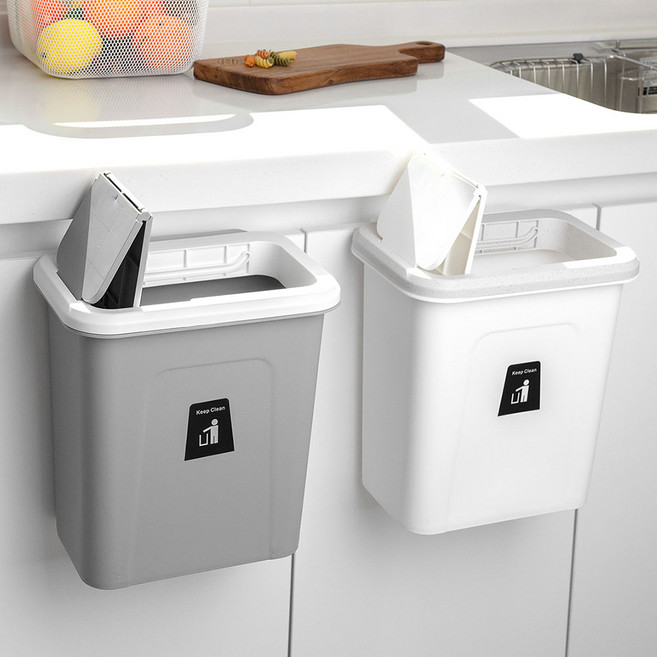 비스토어 가정용 음식물 쓰레기통 싱크대 걸이형, 화이트, 02. 슬라이드형