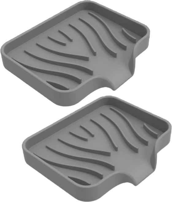 매일다미 실리콘 비누 받침대, 2개, 그레이