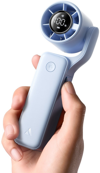 Aecooly 미니 휴대용 선풍기 아이스 냉각 포켓 대용량 핸드 손선풍기, 블루, PF04