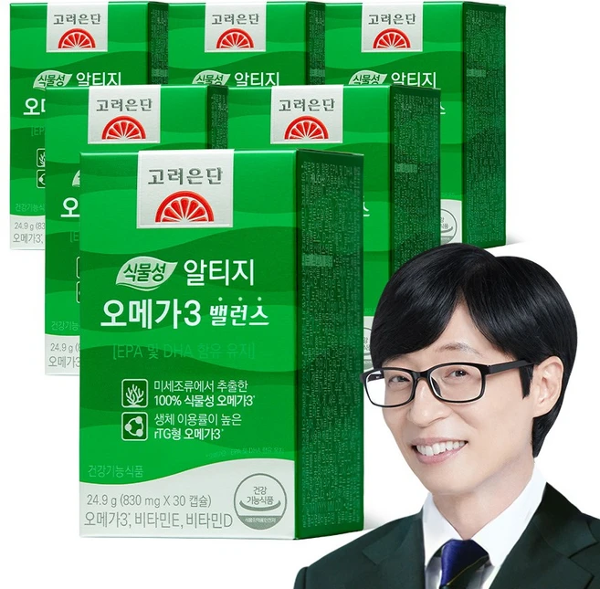 고려은단 식물성 알티지 오메가3 밸런스, 30정, 6개 - 쿠팡