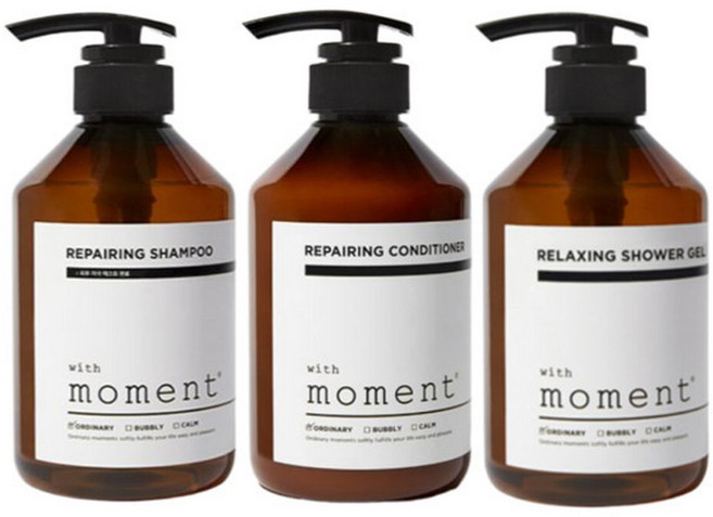 위드모먼트 오디너리 에디션 샴푸+컨디셔너+샤워젤 3종세트, 1세트