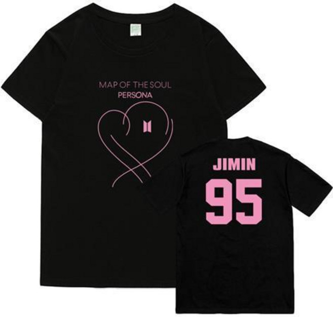 BTS MAP OF THE SOUL PERSONA 同款短袖T恤, 1個, JIMIN 95 黑色S 建議90-100斤