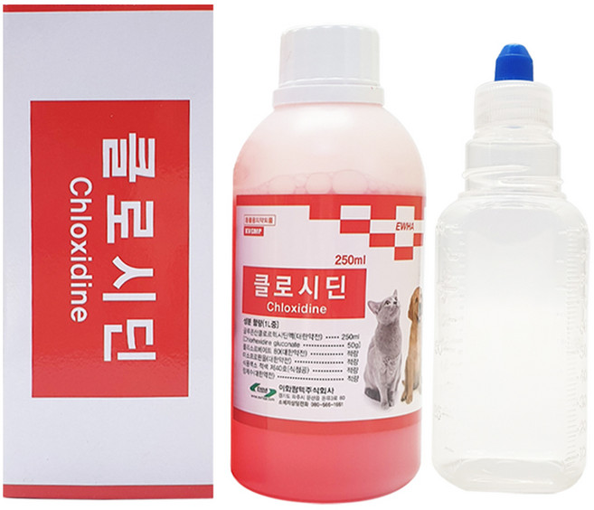 클로시딘 250ml + 공병 100ml 강아지고양이 소독제, 1개