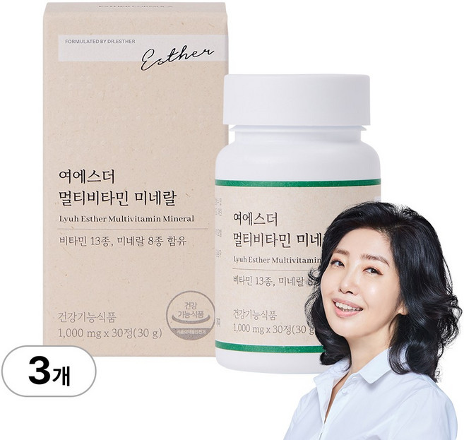 [본사직영] 여에스더 멀티비타민 미네랄 (비타민&미네랄 21종) 국민영양 프로젝트, 3박스, 30정
