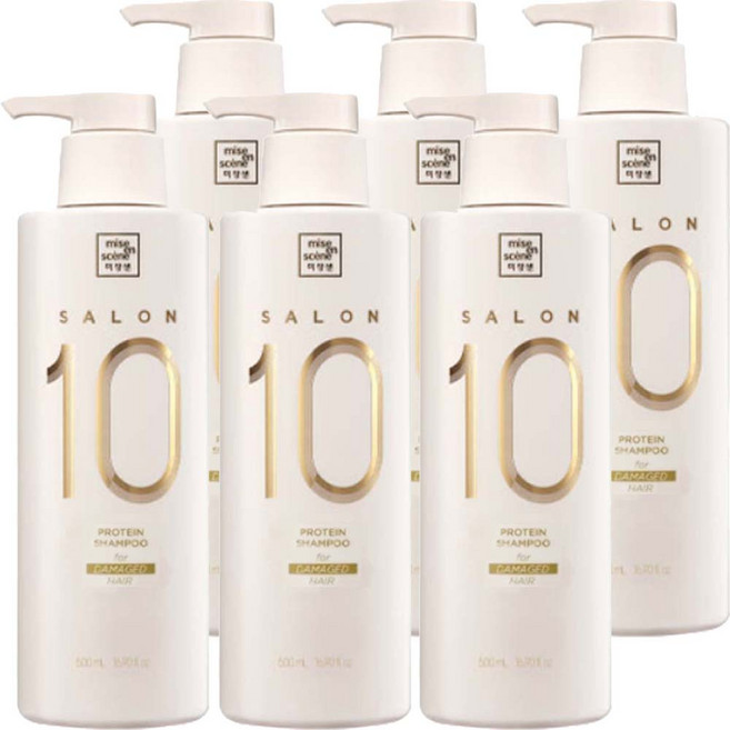 미쟝센 살롱 플러스 클리닉 10 샴푸 손상모발용, 500ml, 6개