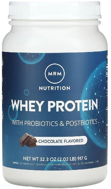 MRM 유청 단백질 프로바이오틱 및 포스트바이오틱 함유 초콜릿 917g(2.02lbs), 1개, 917g - 쿠팡