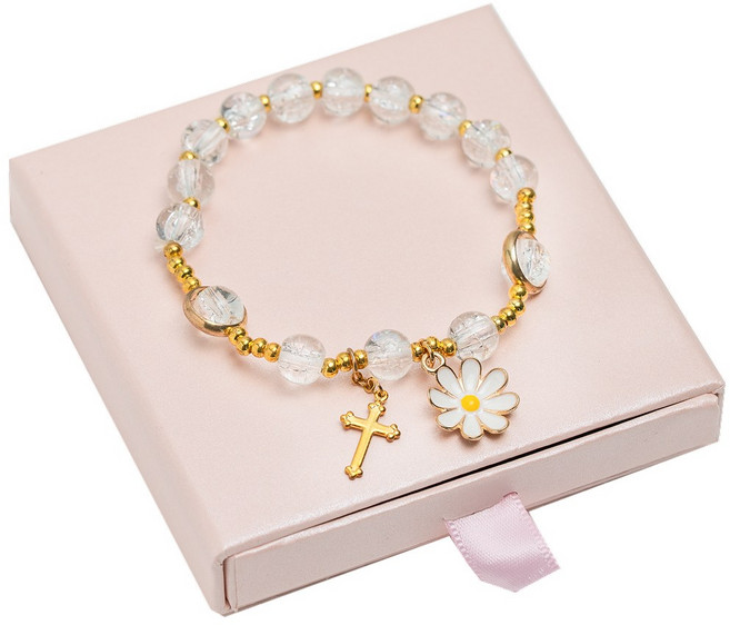 다니엘의기도 묵주 팔찌, 1세트, 골드01_M