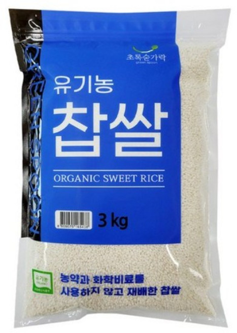 초록숟가락 유기농 찹쌀, 3kg, 1개