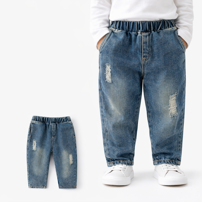 유아동 데님팬츠 남아 여아 청바지 키즈 일자핏 데일리룩 밴딩