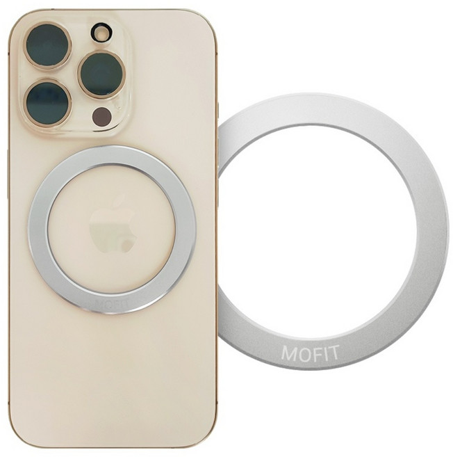 모핏 ALU 맥세이프 링 자석 스티커 플레이트 아이폰 갤럭시 마그네틱 ALU-N52 맥링, 내추럴 실버, 1개