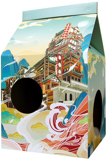 새로와 밀크박스 클래식 고양이 스크래쳐, 1개