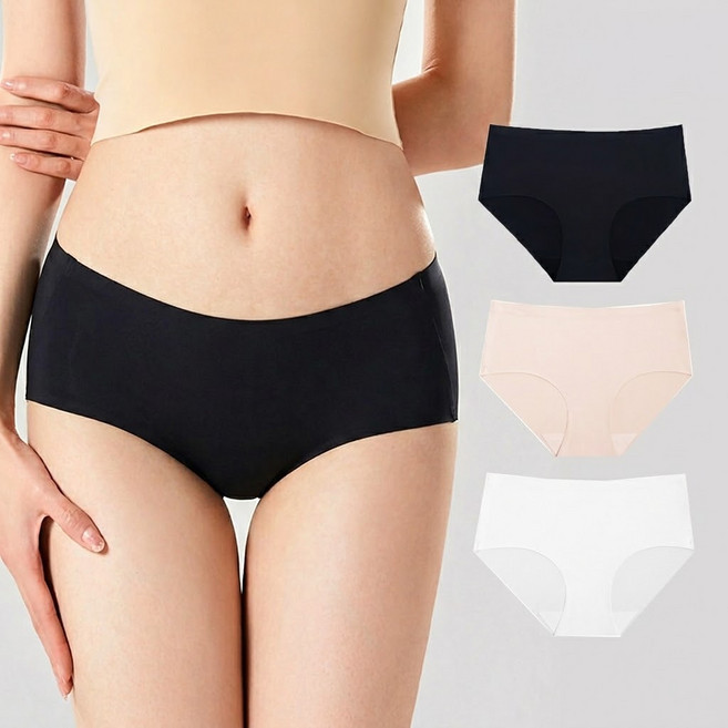 데일리프렌즈 여성 심리스 팬티 무봉제 누디 햄라인 속옷 3장세트
