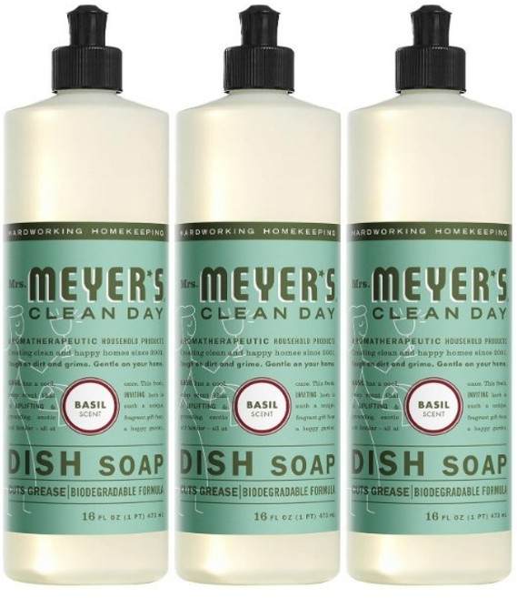 미세스 마이어스Mrs. Meyer자연성분 주방세제 473ml X3팩 생분해성 포뮬러 바질 미국정품배송, 3개