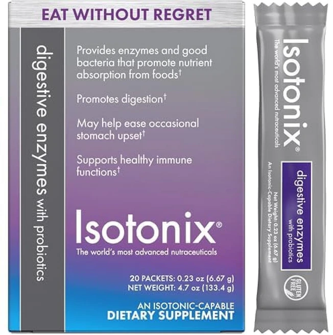Isotonix 프로바이오틱스 패킷이 포함된 소화 효소 - DigeZyme 다중 효소 복합체 및 바실러스 응고제 - 소화 및 영양소 흡수 지원 비건 글루텐 프리 20패킷, 6.67g - 쿠팡
