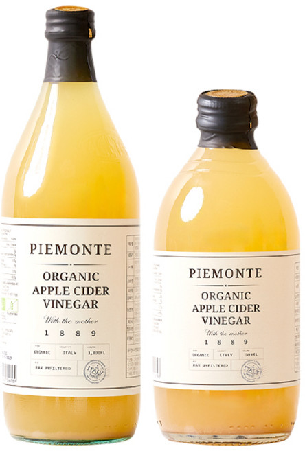 피에몬테 이탈리아 유기농 사과식초 500ml+1000ml, 1세트, 1.5L