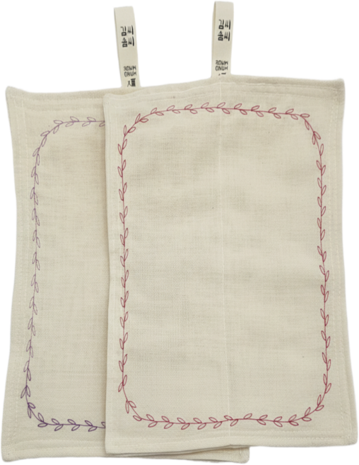 무형광 소창 고리수건& 주방수건 4겹(정련완료), 5개, 내츄럴화이트