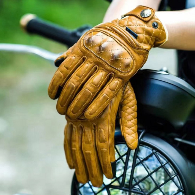 바이크장갑 양가죽 급 여름 할리데이비슨 가을 봄과 네르브 빈티지 반장갑 데이비슨, M, 회색, 1개