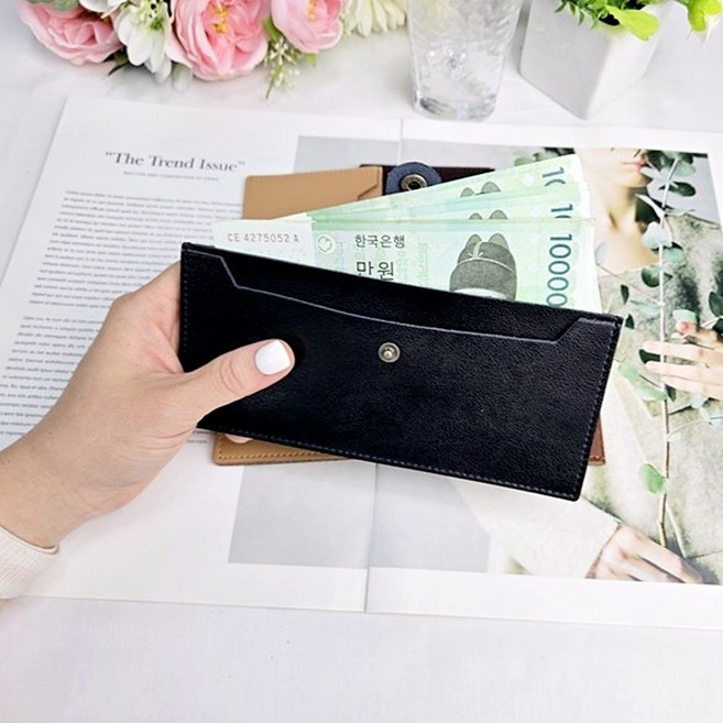 모두샵 천연 소가죽 골프지갑 내기지갑 요술지갑 스냅형 MODLMC555SN