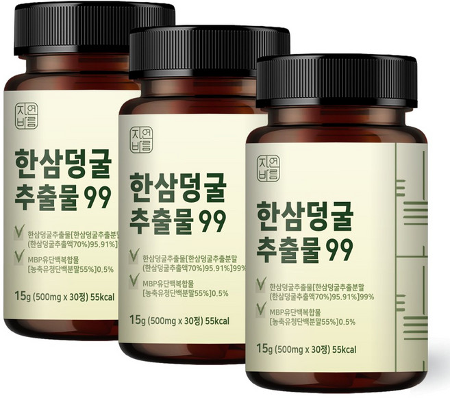 자연바름 한삼덩굴 추출물 어린이 청소년 초등 성인 키즈, 3개, 30정