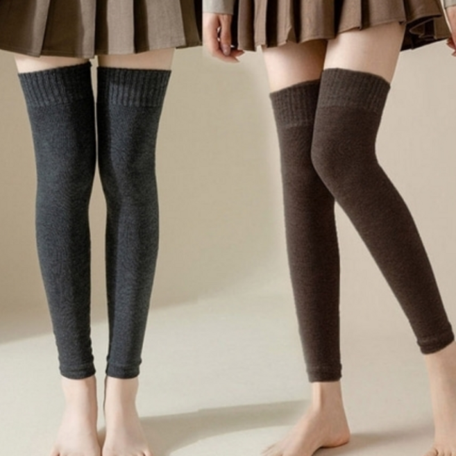 (1+1) 흘러내림없는 극세사 오버니삭스 2켤레세트 골프 등산 테니스 레그워머 발토시 학생용 스포츠 장목무릎양말 니하이삭스